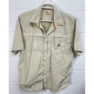 Carhartt Men Force® Mandan Short Sleeve Solid Shirt 101178 Color Tan - Size XL